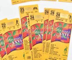 1996 Atlanta, 14 db belépőjegy az olimpia különböző versenyszámaira + limitált kiadású olimpiai tele...