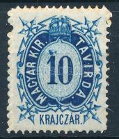 1874 Réznyomat Távírda 10kr, lemezhiba 1-es szám felett / plate flaw