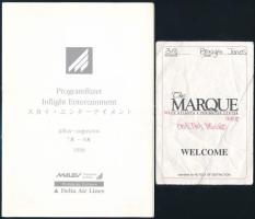 1996 A Malév olimpiai különjáratának (Bp.-Atlanta) fedélzeti menüje és programfüzete