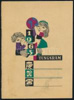 1963 Tungsram naptár / határidőnapló, színes illusztrációkkal, kitöltetlen, 14,5x10,5 cm