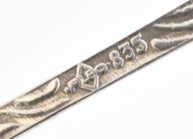 Ezüst(Ag) 5 db rózsás nyelű sajtvilla, jelzett, h: 10,4 cm, nettó: 25,5 g