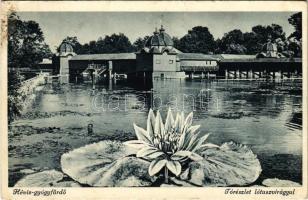 1939 Hévízgyógyfürdő, Tórészlet lótuszvirággal (EK)