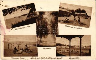 1932 Siófok-Vilmatelep, fenyveserdő, partrészlet, föveny, strandfürdő (fl)