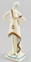 Sitzendorf art deco porcelán női figura. Kézzel festett, jelzett, hibátlan 17 cm