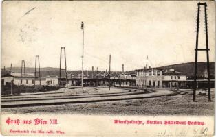 1900 Wien, Vienna, Bécs XIII. Wienthalbahn, Station Hütteldorf-Hacking / railway station (EB)