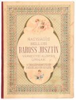 1893 Nagyságos bellusi Baross Jusztin vármegyei alispán urnak a Trencsén Vármegyei Kör- és Községjegyzők Egylete. Kézzel rajzolt, festett tiszteletbeli taggá választásról szóló díszoklevél, benne címerrel, viaszpecséttel, az egyesületi elnök és jegyző aláírásával. Félvászon-kötésben, foltos borítóval, a hátsó borítón sérülésnyommal, 4 sztl. lev.,38x29 cm.  Baross Jusztin (1856-1913) politikus, Baross Gábor (1848?1892) politikus, miniszter testvére.