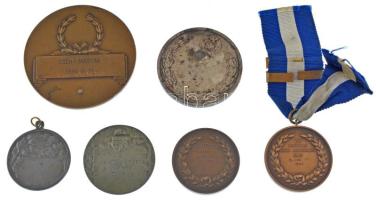 6db-os vegyes magyar és külföldi sport emlék- és díjérem tétel, közte Iván István (1905-1967) 1949. ...