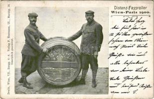 Wien, Vienna, Bécs; Distanz Fassroller Wien-Paris 1900. F. Enzmann, J. Trebsche / Distance barrel roller (EB)
