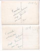 1947 Uran, cseh bűvész + aláírás / Czech circus magician + signature - 2 db RÉGI fotó képeslap / 2 p...