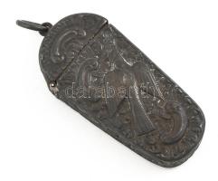 Antik, ón gyufatartó galambos mintával 6 cm