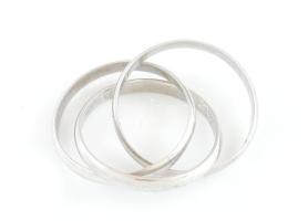 Ezüst(Ag) áttört mintás gyűrű, jelzett, méret: 65, nettó: 2,5 g