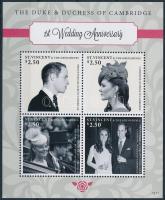 2012 Vilmos herceg és Katalin hercegnő első házassági évfordulója blokk Mi 7089-7092
