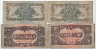 1944. 10P (2x) + 20P (2x) 50P (2x) + 100P (2x) "A Vörös Hadsereg Parancsnoksága" T:F