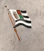 Ezüst (Ag) cigaretta tartó zománcozott magyar katonai egység zászlójával / silver cigarette box. Mar...