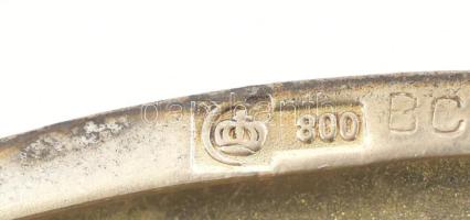 Ezüst (Ag) cigarettatárca, gyufa tartó rekesszel jelzett 98 g 10x6,5 cm