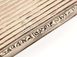 Ezüst (Ag) cigarettatárca, virágos mintával jelzett 128 g 9x7,5 cm