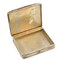 Ezüst (Ag) cigarettatárca, virágos mintával jelzett 128 g 9x7,5 cm
