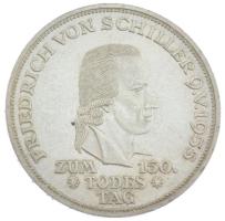 NSZK 1955F 5M Ag "Friedrich von Schiller halálának 150. évfordulója" T:AU patina, apró kar...
