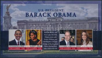 2011 Barack Obama, az Egyesült Államok elnökének állami látogatása az Egyesült Királyságban kisív Mi 6512-6515