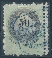 50kr okmánybélyeg kettős fogazással / with double perforation