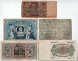 Német Birodalom / Németország 1908-1929. 5db klf bankjegy és utalvány, közte Németország / Harmadik ...