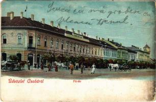 1911 Békéscsaba, Csaba; Fő tér, Fiume Szálloda, kávéház (EM)