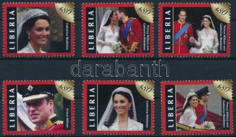 2011 Vilmos herceg és Kate Middleton esküvője sor Mi 6033-6038