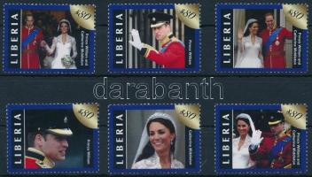 2011 Vilmos herceg és Kate Middleton esküvője sor Mi 6039-6044
