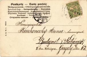 1904 Üdvözlet a Mikulástól. Krampusz / Greetings from Saint Nicholas! Krampus with girls. B.K.W.I. 2...