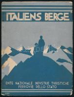 1933 Italiens Berge olaszországi turista kiadvány az olasz állami vasút kiadásában, hátsó borító sérült 60 p.