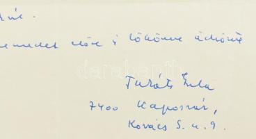 1974 Takáts Gyula (1911-2008) Kossuth-díjas költő, író, műfordító, kritikus saját kézzel írt levele ...
