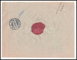 1908 Mi 41 yaK pár fordított alapnyomattal ajánlott levélen Varsóból Berlinbe / Mi 41 yaK pair with ...