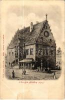 Bártfa, Bardiov, Bardejov; Városháza 1505-ben. Myskovszki Viktor kiadása / town hall (fl)