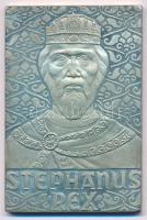 DN Stephanus Rex Szent István király portréját ábrázoló, jelzett Ag emlékplakett (60,46g/0.835/40x60mm) T:AU patina