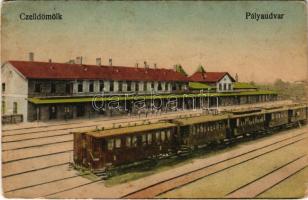 1919 Celldömölk, pályaudvar, vasútállomás, vonat. Vasúti levelezőlapárusítás 5812. (Rb)