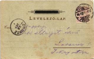 1898 (Vorläufer) Budapest I. Királyi várpalota és várkert. Art Nouveau, floral, litho (EK)