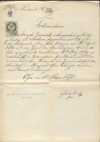 1870 Dr. Fekete Emil Prior autográf levele 50kr okmánybélyeggel és Budai Irgalmasok Betegápoldája pecséttel