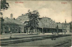 1911 Cegléd, vasútállomás. Sebők Béla kiadása (fl)