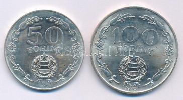 1970. 50Ft Ag + 100Ft Ag "Felszabadulás" T:UNC kis patina Adamo EM36; EM37