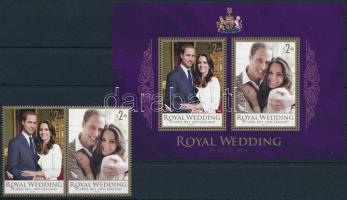 The wedding of Prince William and Kate Middleton pair + block, Vilmos herceg és Kate Middleton esküvője pár + blokk