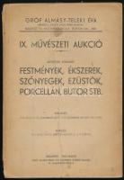 Gróf Almásy Teleki Éva Művészeti Intézete - Volt Ernst Múzeum IX. művészeti aukció: festmények, ékszerek, szőnyegek, ezüstök, porcellán, Butor, stb. Katalógus kissé megviselt