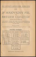 AZ Ernst Múzeum aukcióI liv: Dr. Majovszky Pál és Breuer Gusztáv hagyatékai. Bp., 1936. Kiadói papík...