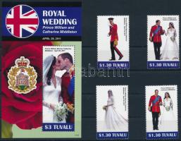2011 Vilmos herceg és Kate Middleton esküvője sor + blokk Mi 1725-1728 + Mi 169