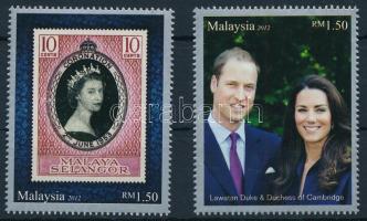 2012 Erzsébet királynő jubileuma; Vilmos herceg és Katalin hercegnő látogatása sor Mi 1988-1989