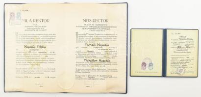 1969-1978 Tanári oklevél + jogi doktori diploma egy névre