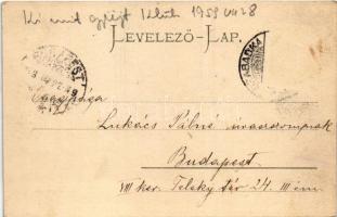 1903 Szabadka, Subotica; Kossuth utca, Landovits Ferenc vendéglője. Vig Zsigm. Sándor kiadása / stre...