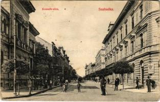 1911 Szabadka, Subotica; Kossuth utca, üzletek. Krécsi A. Nándor kiadása / street view, shops (EB)