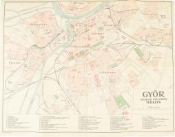 1930 Győr szabad királyi város térképe, Magyar Királyi Állami Térképészeti Intézet, 1:10 000 méretarányban, t 45×35 cm