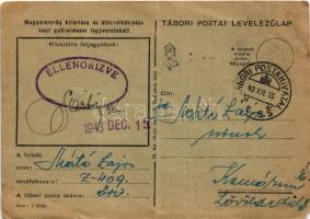 1943 Kellemes és boldog karácsonyt kíván Muszkaföldről Máté Lajos Z-409. örv. Tábori Postai Levelező...