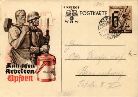 1941 Kämpfen Arbeiten Opfern; Winterhilfswerk WHW / Fight, work, sacrifice NSDAP German Nazi Party working class, labor propaganda, swastika; 6+4 Ga. s: Atel. Albrecht